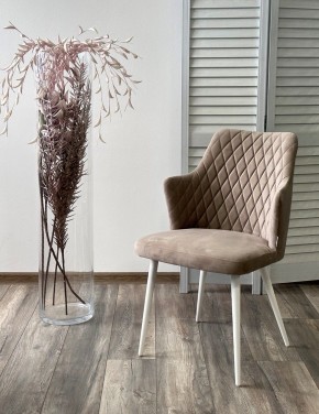 Стул HERMAN 360 град. ЛАТТЕ #25, велюр / белый каркас М-City в Уфе - ufa.mebel24.online | фото 2
