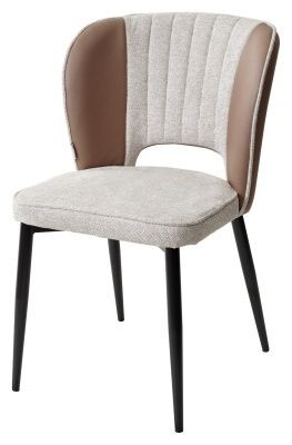 Стул HERMES WZ2042-02 светло-бежевый фактурный велюр/ HK017-31 серо-коричневый PU, М-City в Уфе - ufa.mebel24.online | фото 1