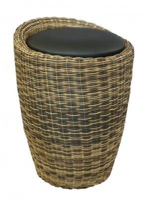 Табурет с местом для хранения LM-1100Rattan, чёрный в Уфе - ufa.mebel24.online | фото