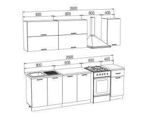 ТЕХНО-3 Кухонный гарнитур 2,0 м Компоновка №2 в Уфе - ufa.mebel24.online | фото