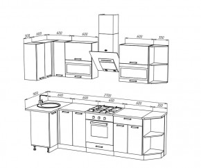 ТЕХНО Кухонный гарнитур угловой 2,7х0,9 м Компоновка №2 в Уфе - ufa.mebel24.online | фото 8