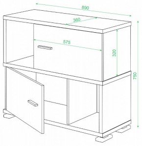 Тумба комбинированная СБ-30/2 в Уфе - ufa.mebel24.online | фото 2