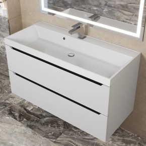 Тумба под раковину Uperwood Tanos 100 см, подвесная, белая/графит в Уфе - ufa.mebel24.online | фото 10