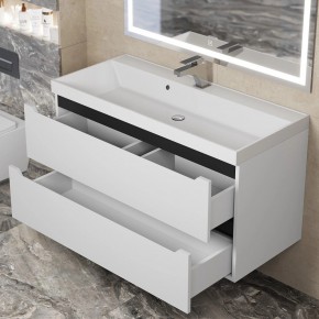 Тумба под раковину Uperwood Tanos 100 см, подвесная, белая/графит в Уфе - ufa.mebel24.online | фото 9