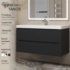 Тумба под раковину Uperwood Tanos 100 см, подвесная, черная матовая в Уфе - ufa.mebel24.online | фото 3