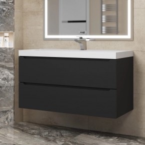 Тумба под раковину Uperwood Tanos 100 см, подвесная, черная матовая в Уфе - ufa.mebel24.online | фото 8