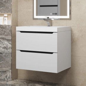 Тумба под раковину Uperwood Tanos 60 см, подвесная, белая/графит в Уфе - ufa.mebel24.online | фото