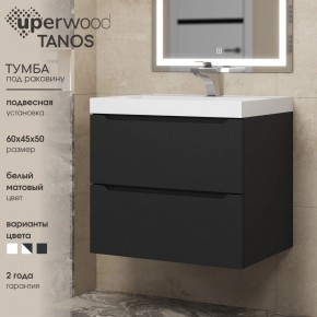 Тумба под раковину Uperwood Tanos 60 см, подвесная, черная матовая в Уфе - ufa.mebel24.online | фото 3