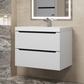 Тумба под раковину Uperwood Tanos 70 см, подвесная, белая/графит в Уфе - ufa.mebel24.online | фото