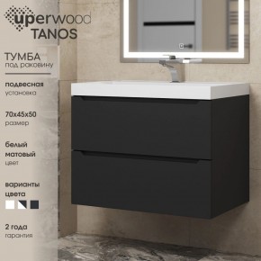 Тумба под раковину Uperwood Tanos 70 см, подвесная, черная матовая в Уфе - ufa.mebel24.online | фото 3
