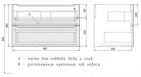 Тумба под раковину Uperwood Tanos 80 см, подвесная, белая/графит в Уфе - ufa.mebel24.online | фото 7