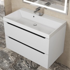 Тумба под раковину Uperwood Tanos 80 см, подвесная, белая/графит в Уфе - ufa.mebel24.online | фото 8