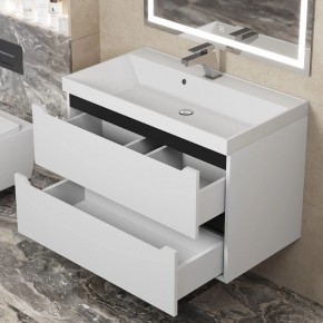 Тумба под раковину Uperwood Tanos 80 см, подвесная, белая/графит в Уфе - ufa.mebel24.online | фото 9