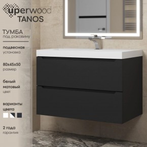 Тумба под раковину Uperwood Tanos 80 см, подвесная, черная матовая в Уфе - ufa.mebel24.online | фото 3