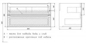 Тумба под раковину Uperwood Tanos 90 см, подвесная, белая матовая в Уфе - ufa.mebel24.online | фото 3