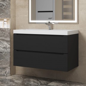 Тумба под раковину Uperwood Tanos 90 см, подвесная, черная матовая в Уфе - ufa.mebel24.online | фото