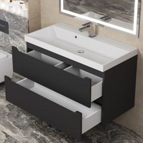 Тумба под раковину Uperwood Tanos 90 см, подвесная, черная матовая в Уфе - ufa.mebel24.online | фото 10