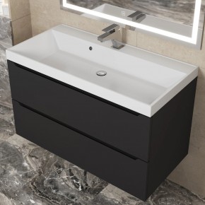 Тумба под раковину Uperwood Tanos 90 см, подвесная, черная матовая в Уфе - ufa.mebel24.online | фото 11