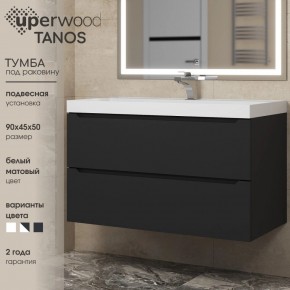Тумба под раковину Uperwood Tanos 90 см, подвесная, черная матовая в Уфе - ufa.mebel24.online | фото 3