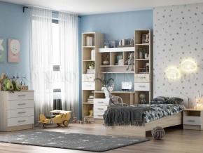 МАРТИНА Тумба прикроватная (Белый глянец/дуб сонома) в Уфе - ufa.mebel24.online | фото 3