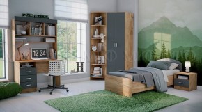 МАРТИНА Тумба прикроватная (Графит/Дуб крафт) в Уфе - ufa.mebel24.online | фото 2