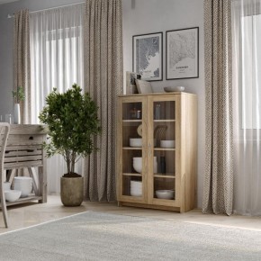 Тумба СИРИУС с двумя стеклянными дверьми, цвет Дуб Сонома в Уфе - ufa.mebel24.online | фото 4