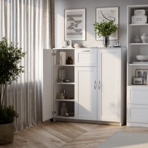 Тумба СИРИУС трехдверная с одним ящиком, цвет белый в Уфе - ufa.mebel24.online | фото 4
