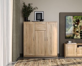 Тумба СИРИУС трехдверная с одним ящиком, цвет Дуб Сонома в Уфе - ufa.mebel24.online | фото 4