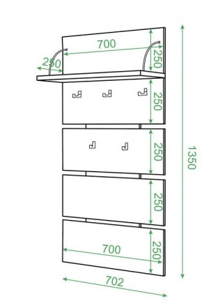 Вешалка настенная Домино нельсон СТ-50 в Уфе - ufa.mebel24.online | фото 2