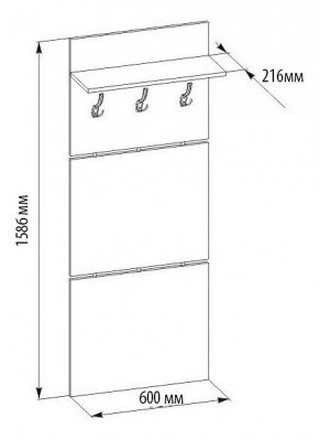 Вешалка настенная ВШ-5.1 в Уфе - ufa.mebel24.online | фото